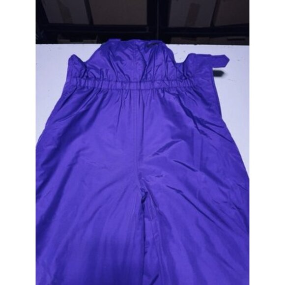 Vintage LL Bean Kids Ski Bib Snowboard Pants Thinsulate Purple Green Size 10-12 - Picture 2 of 10